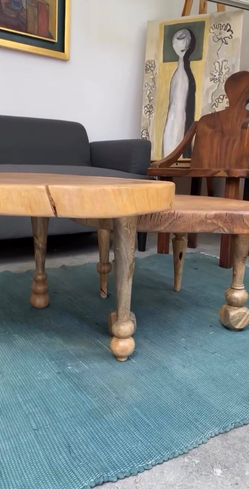 Overlapping Set of 2 Coffee Tables
