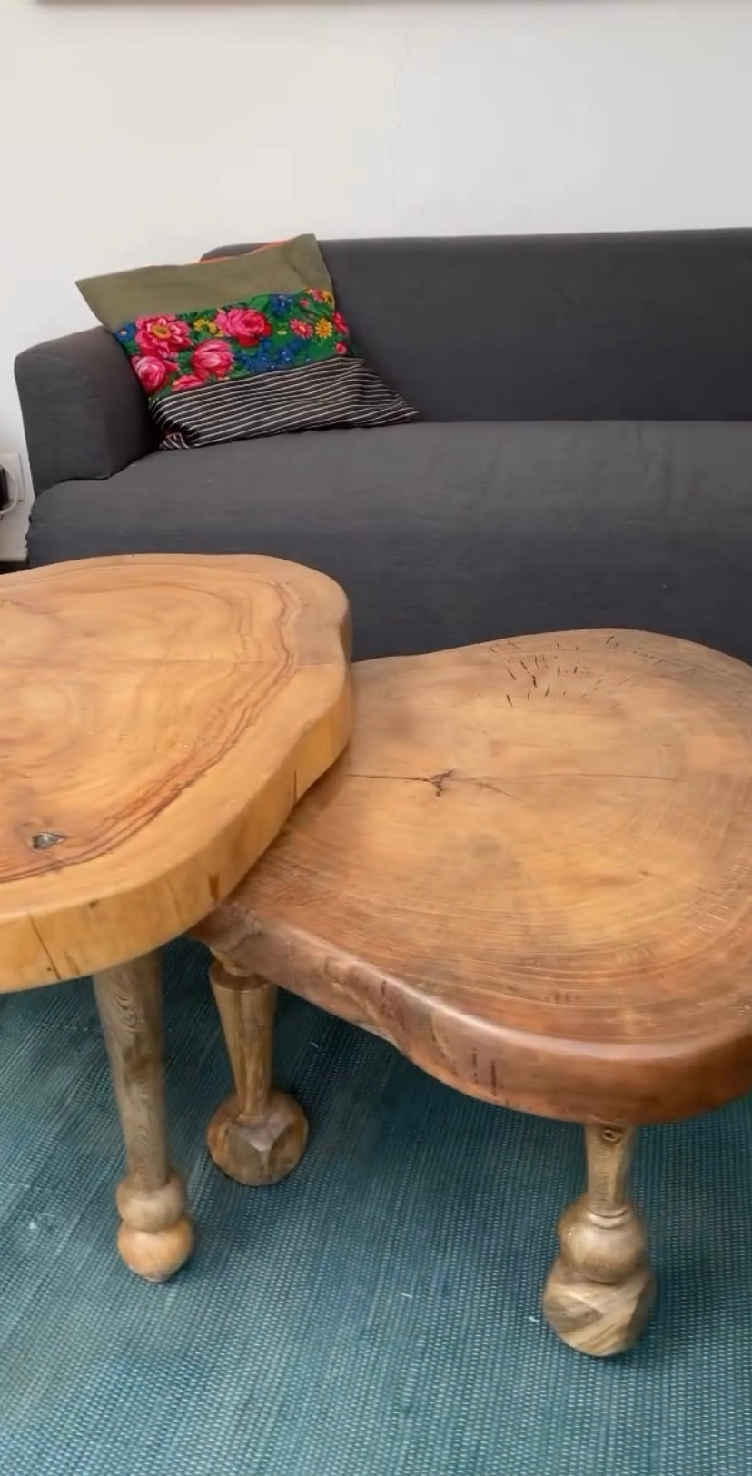 Overlapping Set of 2 Coffee Tables